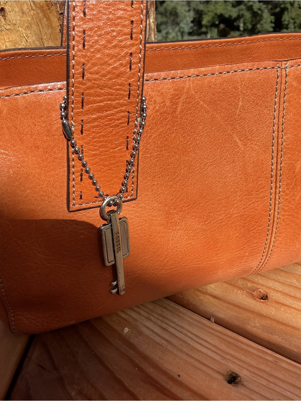 Vintage Fossil ZB9015 Cognac Leather Satchel- Like New Condition - Picture 9 of 16